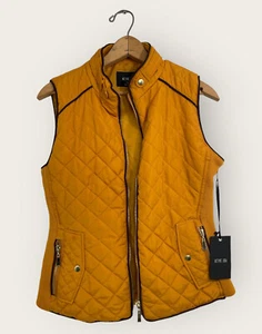 Women’s Top Active USA Quilted Padding Vest Mustard Orangey Size Small - Picture 1 of 11