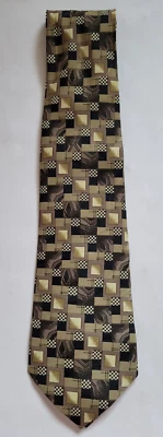 Corbata Vintage Cuello Marqués Beige Estampado Geométrico Novedad Estampado Corbata Corea Foto 1 de 3