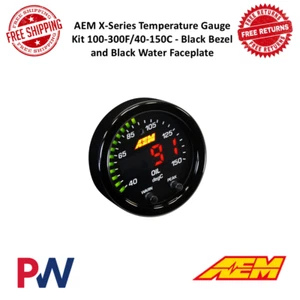 AEM X-Series Temperature Gauge 52mm Dia. Kit 100-300 F / 40-150 C - Black Bezel - Picture 1 of 6