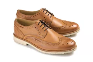 Zapatos brogue inteligentes/formales con cordones de cuero Ikon para hombre Hazel Analina - tostados - Imagen 1 de 1