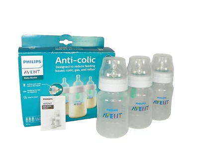 Avent Philips Biberones Naturales Anticólicos Ventilación Pezón 9oz Airfree Paquete de 3 Foto 1 de 4