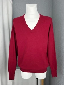 Vintage Drumohr Sweater Mens Pure Cashmere V-Neck Pullover Jumper Scotland - Foto 1 di 5