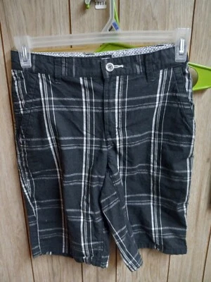 Pantalones Cortos de Carga Tony Hawk Negro Gris Poliéster a Cuadros Cintura Ajustable Niños Talla 14 Foto 1 de 2