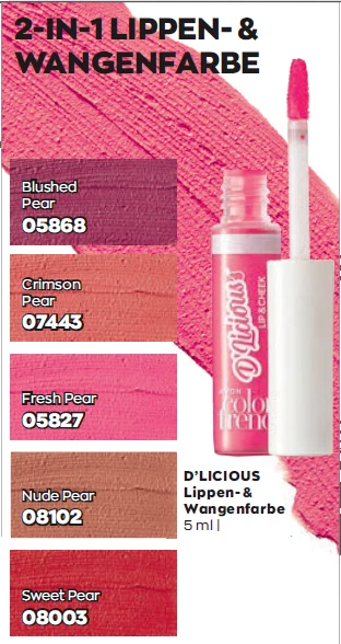 Avon  D licious Color trend 2in1 Lippenstift Rouge Crimson Pear Matt Apricot - Bild 1 von 1