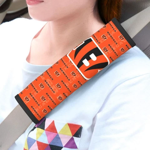 2pcsCincinnati Bengals Car Seat Belt Pad Shoulder Pad Cover Comfortable Driving Cover