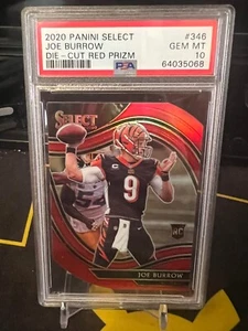 2020 Panini Select - Joe Burrow 346 - Die Cut Red Prizm Field - PSA 10 - Picture 1 of 1