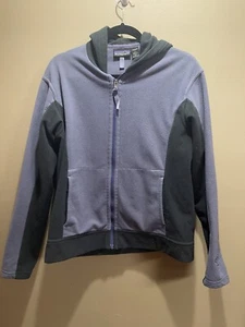 Women's Patagonia Jacket Full Zip Large Purple/ Gray Hoodie 100% Polyester - Picture 1 of 3