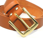 Handmade Genuine Leather Belts For Men With Brass Belt Buckle - 1 1/2 INCHES