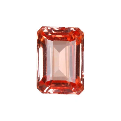 Brazil Orange  Morganite Emerald Shape 7.00 Carat Loose Gemstone Women For Rings - Image 1 of 4