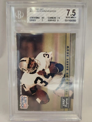 1991 PRO SET #335A BO Jackson / Barry Sanders Graded 7.5 - Image 1 of 2