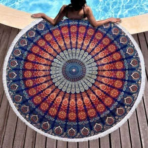 Wall Hanging Mandala Tassal 72" Tapestries Indian Cotton Bedspread Home Decor - Picture 1 of 3