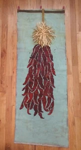 Rustic Chili Ristra Original Painting on Canvas 53inch Wall Hanging - Picture 1 of 2