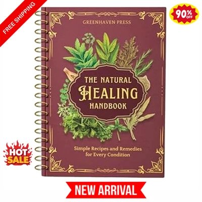 The Natural Healing Handbook Spiral Herbal Remedies Wellness Recipes Guide Gift - Image 1 of 4