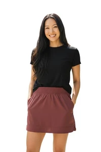 (F-184) 32 pantaloncini cool rosa blush skort tasche frontali taglia L  - Foto 1 di 5
