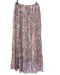 Falda Completa Zac & Rachel Para Mujer M Floral Paisley Midi Fluida Boho Hada Bohemia - Imagen 1 de 10