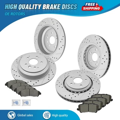 Kit de pastillas de freno de cerámica rotores perforados delanteros traseros para Acura MDX 2014 2015 2016 Foto 1 de 4