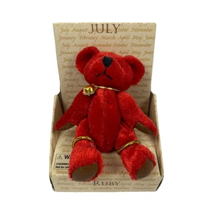 Russ Ruby July Birthstone Miniature 3" Bear #1857 New In Box Berrie & Co VTG - Picture 1 of 7