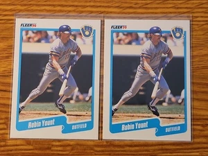 ROBIN YOUNT 1990 Fleer #340 USA HOF Milwaukee Brewers LOT OF 2 - Bild 1 von 2