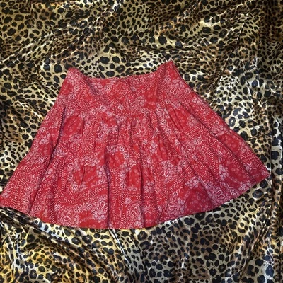 Plus size y2k midi skirt  Size 16 100% cotton  Red and white bandana skirt  - Image 1 of 4