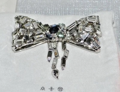 NUEVO CON ETIQUETAS $245 Broche Prendedor Alexis Bittar ELEMENTOS Dispersos Baguette Arco Cristales Foto 1 de 4