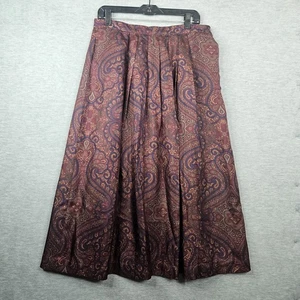 Maxi Falda De Colección Geoffrey Alexander Por Private Agenda Mujer Seda Paisley Talla 14 - Imagen 1 de 11