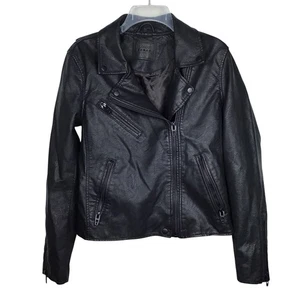 Blank NYC Damen Kunstlederjacke schwarz Größe Large Biker Motorrad Y2K - Bild 1 von 6