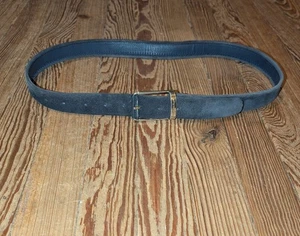 Cinturón de gamuza Ermenegildo Zegna para hombre talla 38 azul hecho en Italia - Imagen 1 de 14