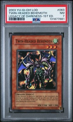 2003 Yu-Gi-Oh! Twin-Headed Behemoth Legacy of Darkness LOD 1st Ed Super PSA 7 - Image 1 of 2