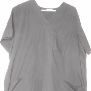 Solid Unisex Black Scrub Top Medical Uniform - Picture 1 of 2