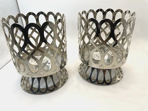 Bath and Body Works Rollsockel groß silber 3-Docht Kerzenhalter 2er Set - Bild 1 von 5