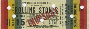 ROLLING STONES 1981 Unused Concert Ticket Kingdome - Picture 1 of 1