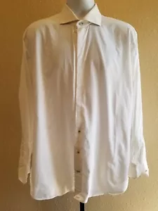 Peter Millar Men's XL 17/43 Long Sleeve Button Down White 100% Cotton - Picture 1 of 3