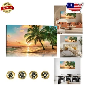 Impressive Palm Tree Canvas Wall Art 24"x48" - Perfect Gift for Any Occasion - Picture 1 of 8