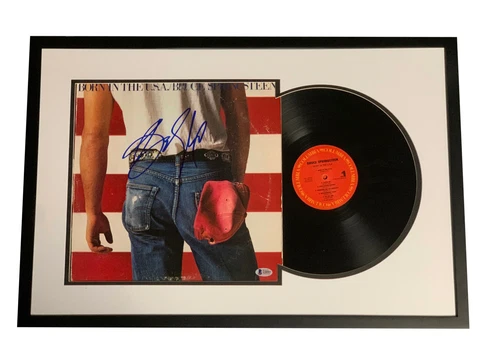 BRUCE SPRINGSTEEN SIGNED BORN IN THE USA FRAMED VINYL ALBUM LP AUTOGRAPH BAS LOA Cover