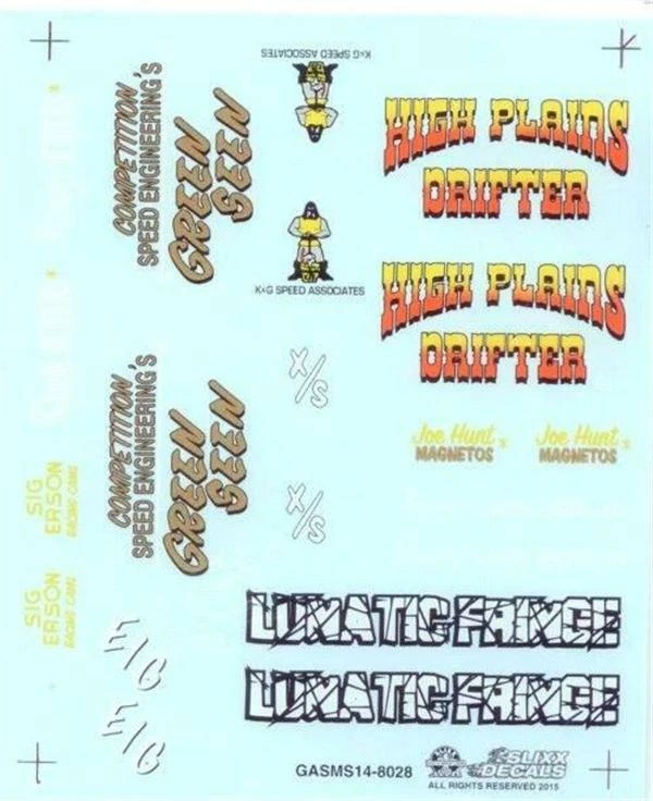 Slixx 8028 Gasser Mini Sheet #14 1/24 1/25 waterslide Drag decal - Image 1 of 1