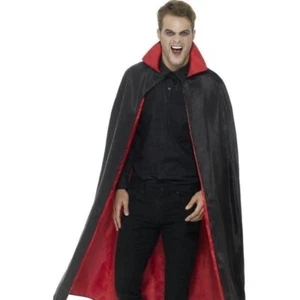 Reversible Vampire Cape Adult Black Red - Picture 1 of 2