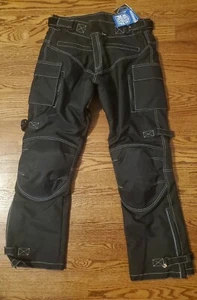 Wicked Stock Men's CE Armoured Waterproof Motocross Pants Black Sz XL Short NWT - Picture 1 of 16