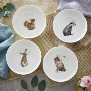 Juego de cuenco profundo Royal Worcester Wrendale Designs (tejón, liebre, ardilla, zorro) - Imagen 1 de 3