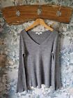 BEAUTIFUL UNIQLO GREY VINTAGE 90S RIBBED STYLE LONG SLEEVE TOP THIN KNIT JUMPER