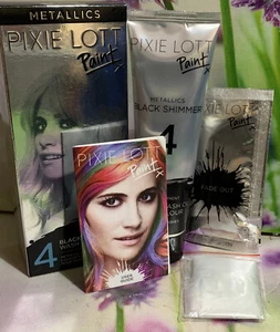 PIXIE LOTT PAINT METALLICS 4 BLACK SHIMMER WASH OUT COLOUR YOU CAN FADE . - Picture 1 of 10