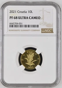 CROATIA coin 10 Lipa 2021 NGC PF 68 Ultra Cameo - Picture 1 of 7