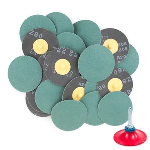 Discos de lijado enrollables ""Roloc"" de circonio de arena 80 pulgadas (25 piezas) con soporte - Imagen 1 de 2
