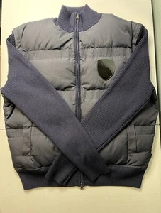 Hugo Boss Mixed Material Jacket Puffer Vest Blue Gray Men’s XL - Picture 1 of 17
