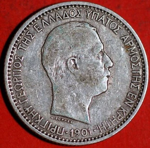 1901 Kreta 2 Drachmen Prinz Georg KM# 8 - Bild 1 von 2