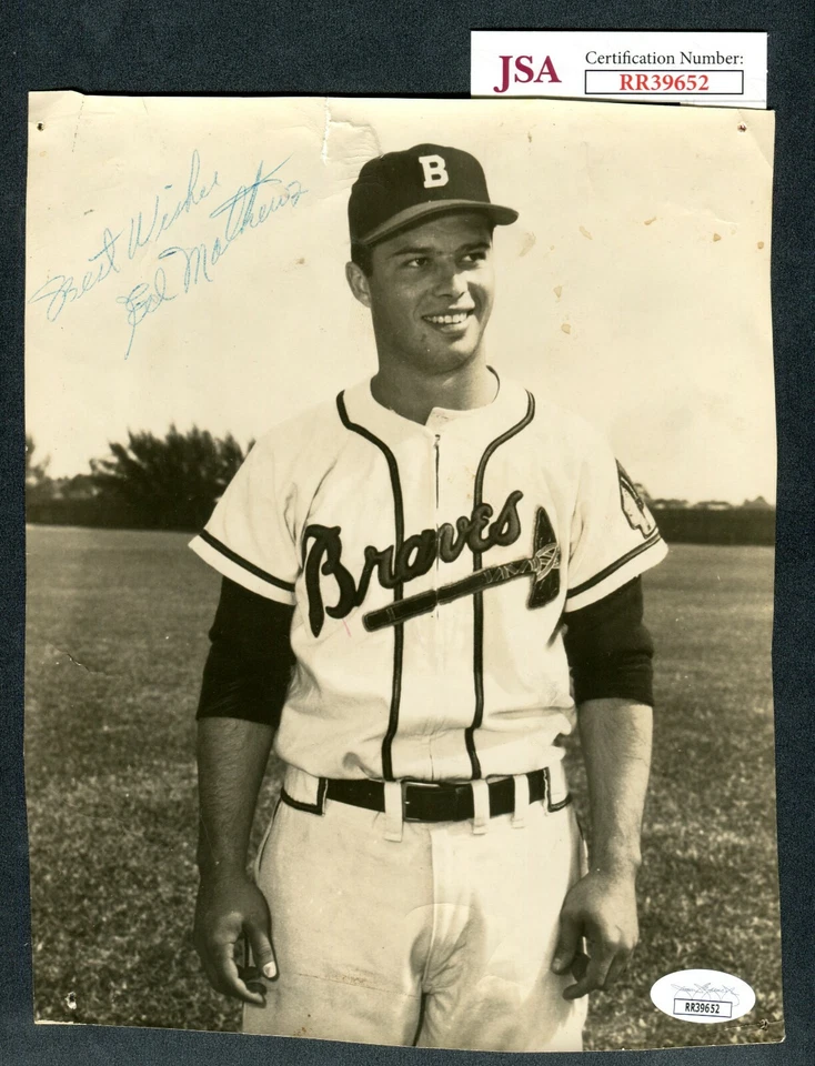 JSA Eddie Mathews Autographed Signed AUTO 8x10 Photo RC Boston Braves TRB 829 - Image 1 of 1