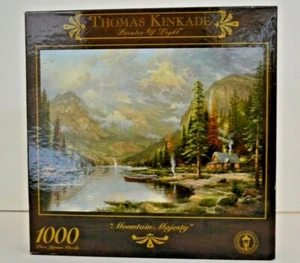 Thomas Kinkade Jigsaw Puzzle MOUNTAIN MAJESTY 1000 Piece, 27" x 20"  Ceaco 1999 - Picture 1 of 5
