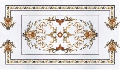 3'x2' Marble Dining Coffee Malachite Table Top Mosaic inlay Corner Center table - Image 1 of 4