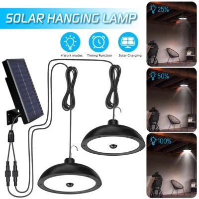 Solar LED Hängelampe Solarbetriebene Pendelleuchte Industrie mit Fernbedienung - Bild 1 von 4