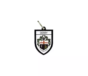 keychain key chain ring flag national souvenir shield derry - Foto 1 di 1
