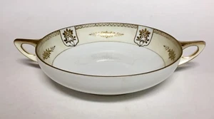 Antique Noritake Morimura Gold Moriage Flowers Art Deco Serving Bowl N1097 7.5” - Picture 1 of 11